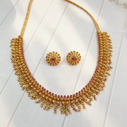 Dazzling Designer Temple Long Set