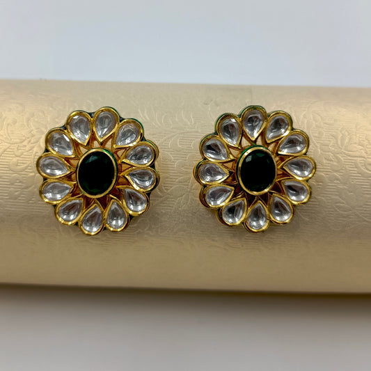 Elegant Green Stone Kundan Tops