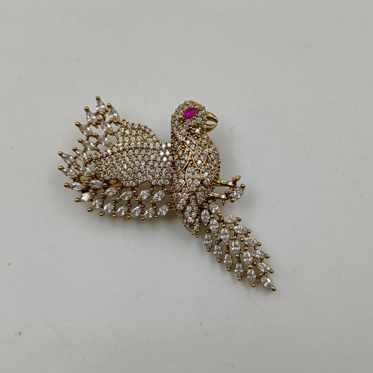 Elegant Parrot Design Saree Pin