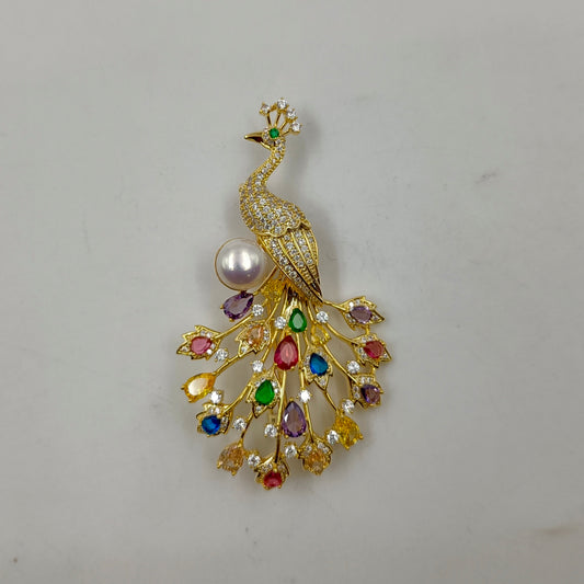 Elegant Peacock Design Saree Pin