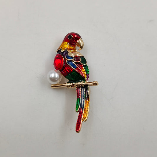 Elegant Multicolour Parrot Saree Pin