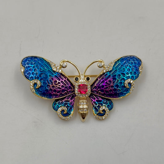 Elegant Multicolour Butterfly Saree Pin