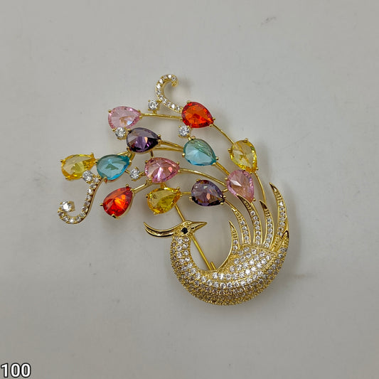 Elegant Peacock Design Saree Pin