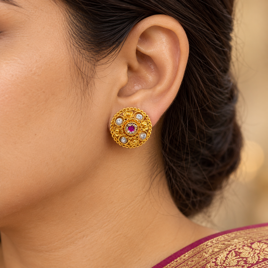 Traditional Gold-Finish Floral Tops
