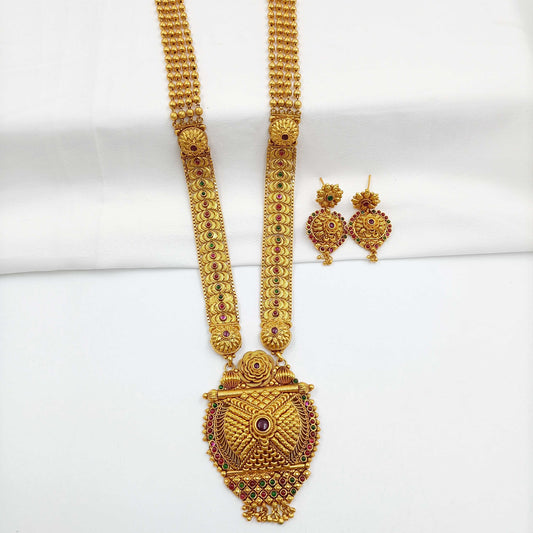 Glossy Floret Designer Temple Long Set