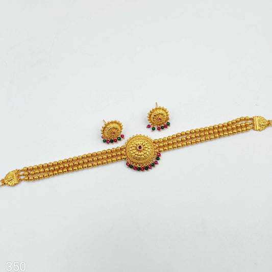 Blooming Floret Designer 1 Gram Finish Choker Set