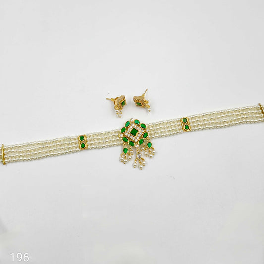 Trendy Square Designer Pearls Choker Set