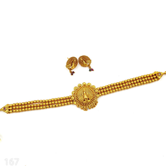 Peacock Designer Tempal Chokar Set