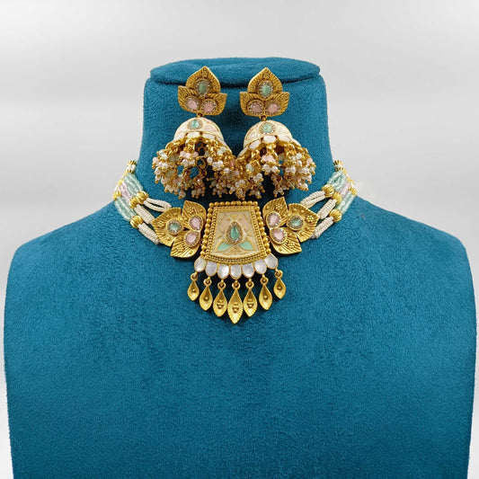 Antique Designer Rajwadi Necklace Set