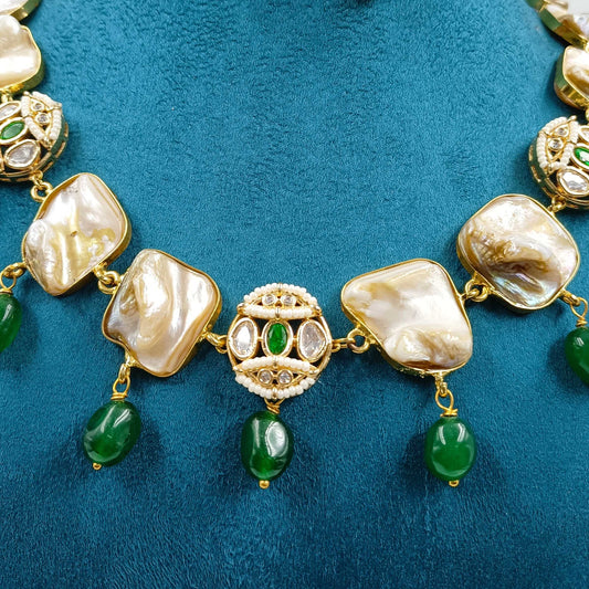 Blossom Mother Of Pearls Designer Necklace Set