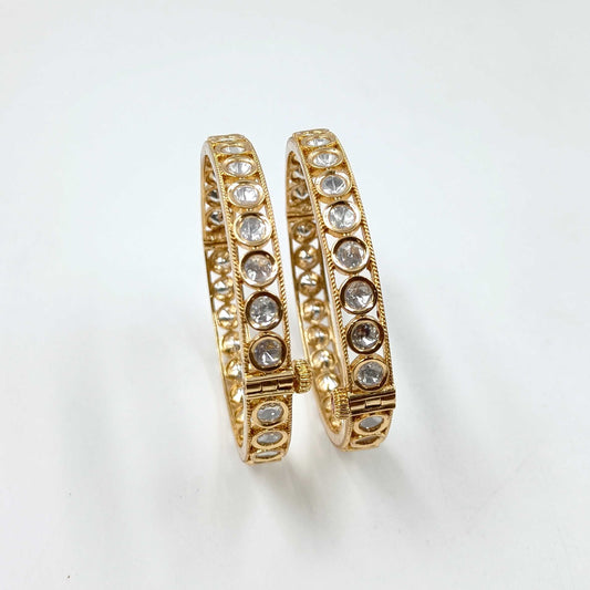 Round Shaped Designer Kundan Bangles