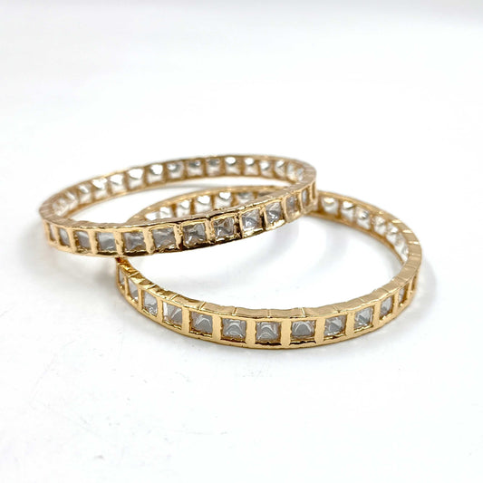 Square Shaped Designer Kundan Bangles