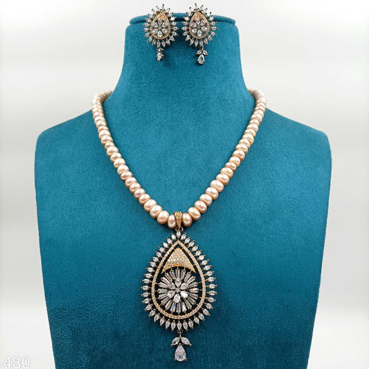 Antique Finish Designer Pearls Set