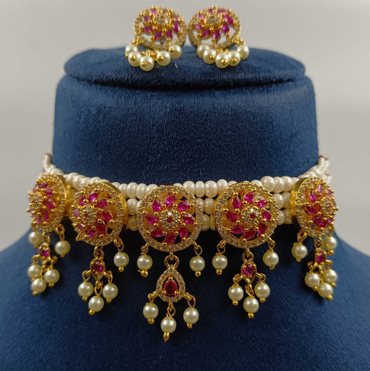 Brilliant Designer Pearls Choker Set