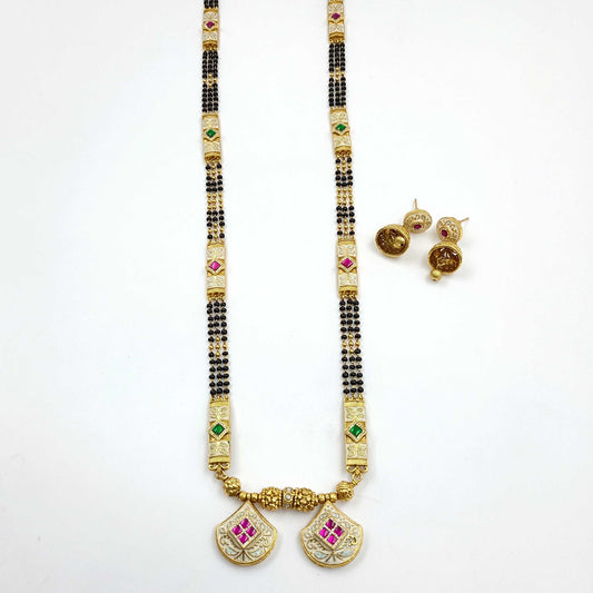 Elegant Floret Designer Rajwadi Long Mangalsutra