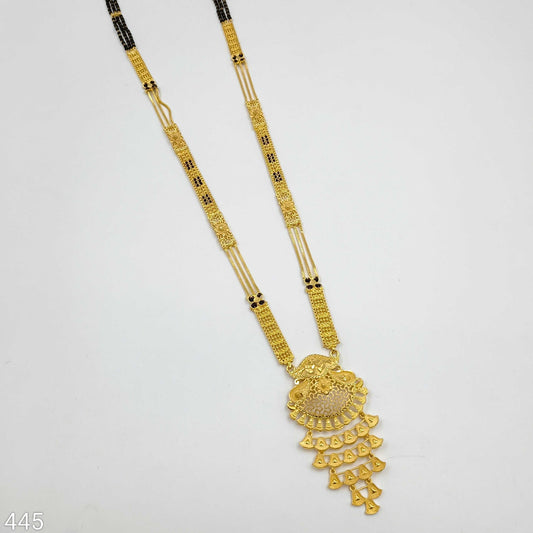 Splendid Designer Trendy Golden Finish Long Mangalsutra