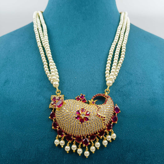 Appealing Peacock Designer Pearls Tanmani