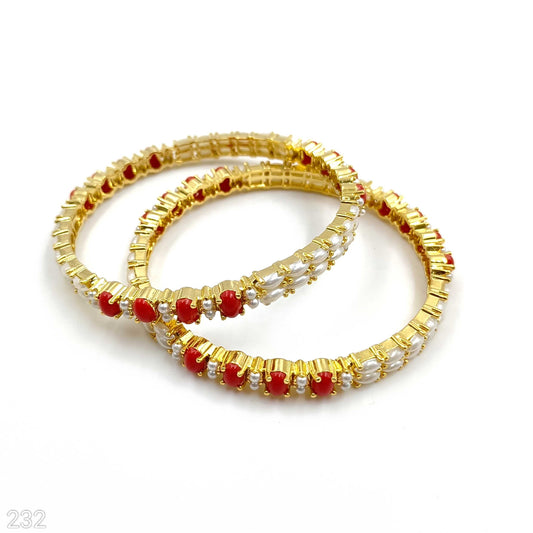 Attractive Pearls & Coral Designer Bangles