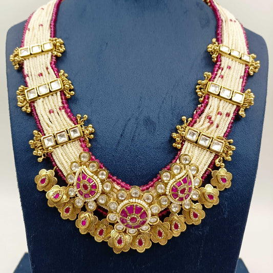 Blooming Trendy Designer Rajwadi Long Necklace Set