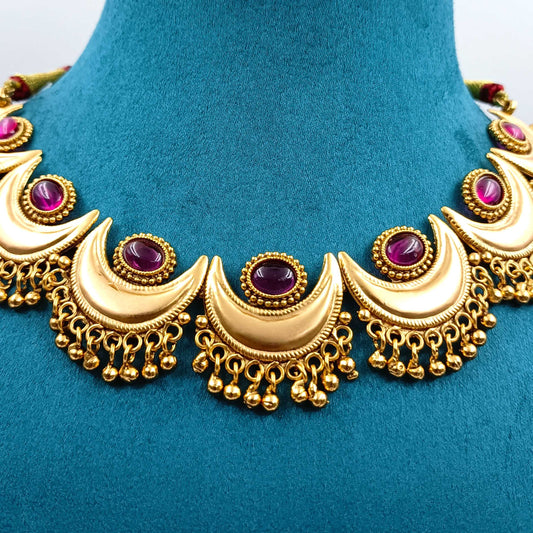 Gleaming Trendy Moon Designer Necklace Set