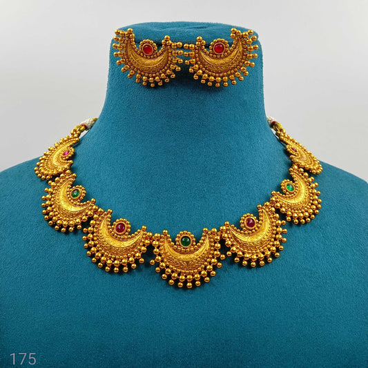 Trendy Moon Designer Temple Necklace Set