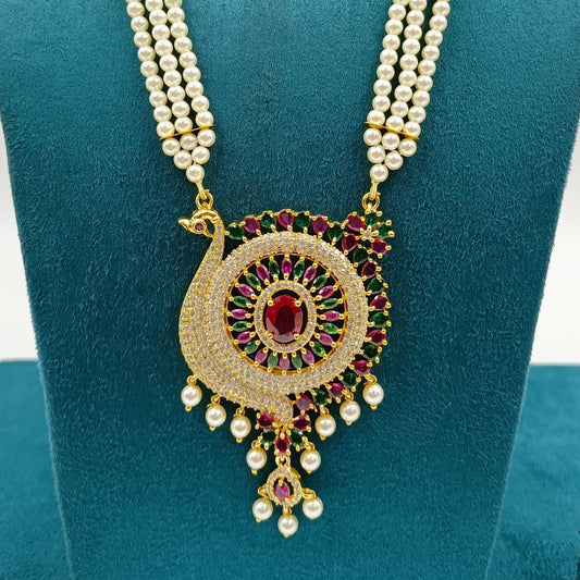 Classic Peacock Designer Pearls Ranihaar