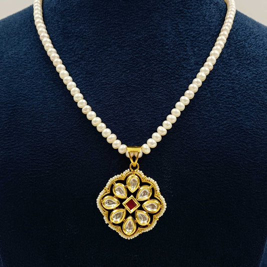 Elegant Square Designer Fresh Water Pearls Necklace Set