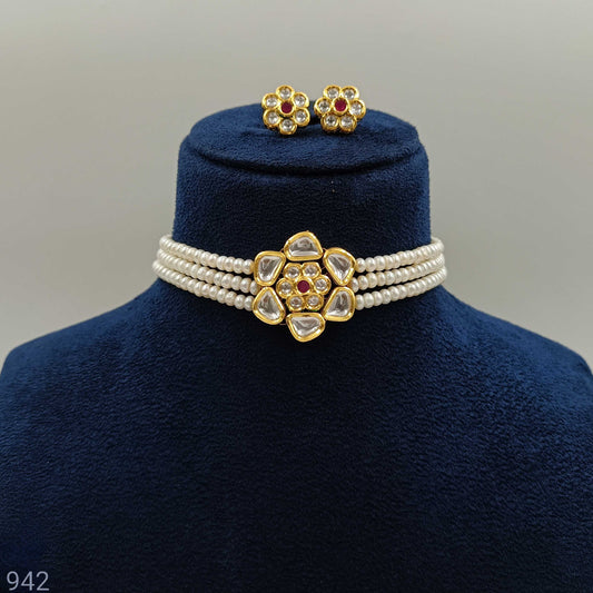 Blooming Designer Fresh Water Pearls Choker Set