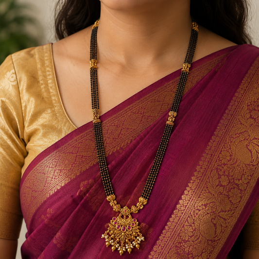 Dazzling Trendy Designer Temple Mangalsutra