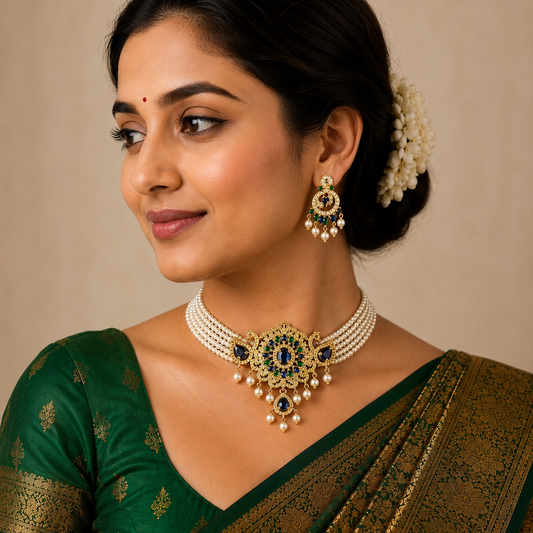 Pretty Designer Pearl Choker Set