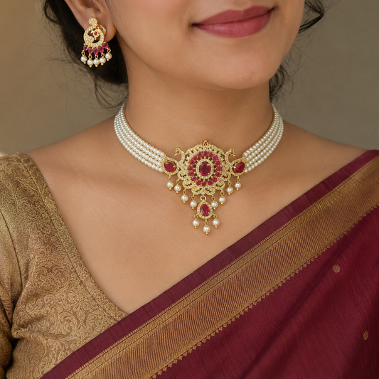 Gorgeous Designer Pearl Choker Set