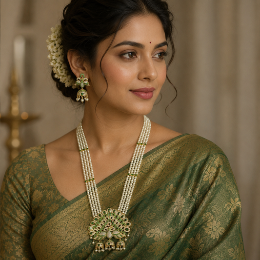 Sparkling Peacock Designer Ranihaar