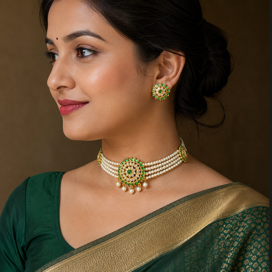 Glorious Designer Pearl Choker Set