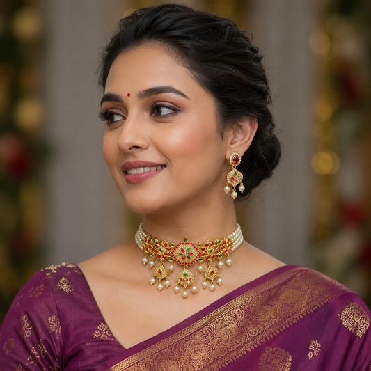 Glorious Designer Pearl Choker Set