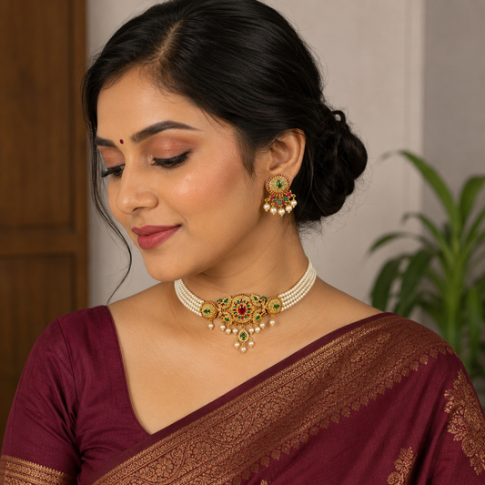 Delight Designer Pearl Choker Set