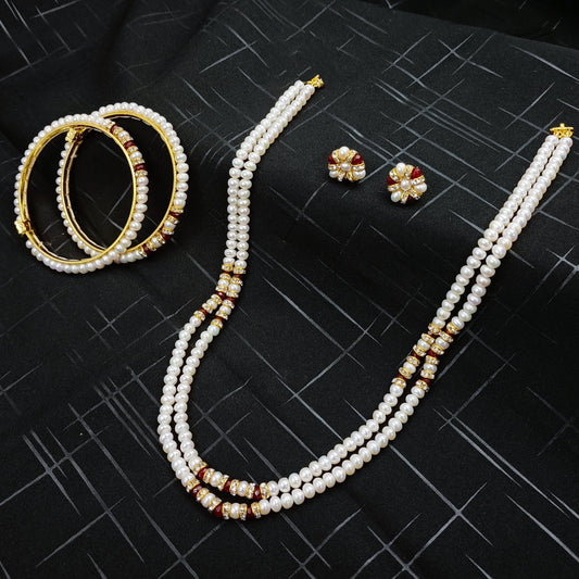 Best Pearl Necklace Set With Bangles Shree Radhe Pearls