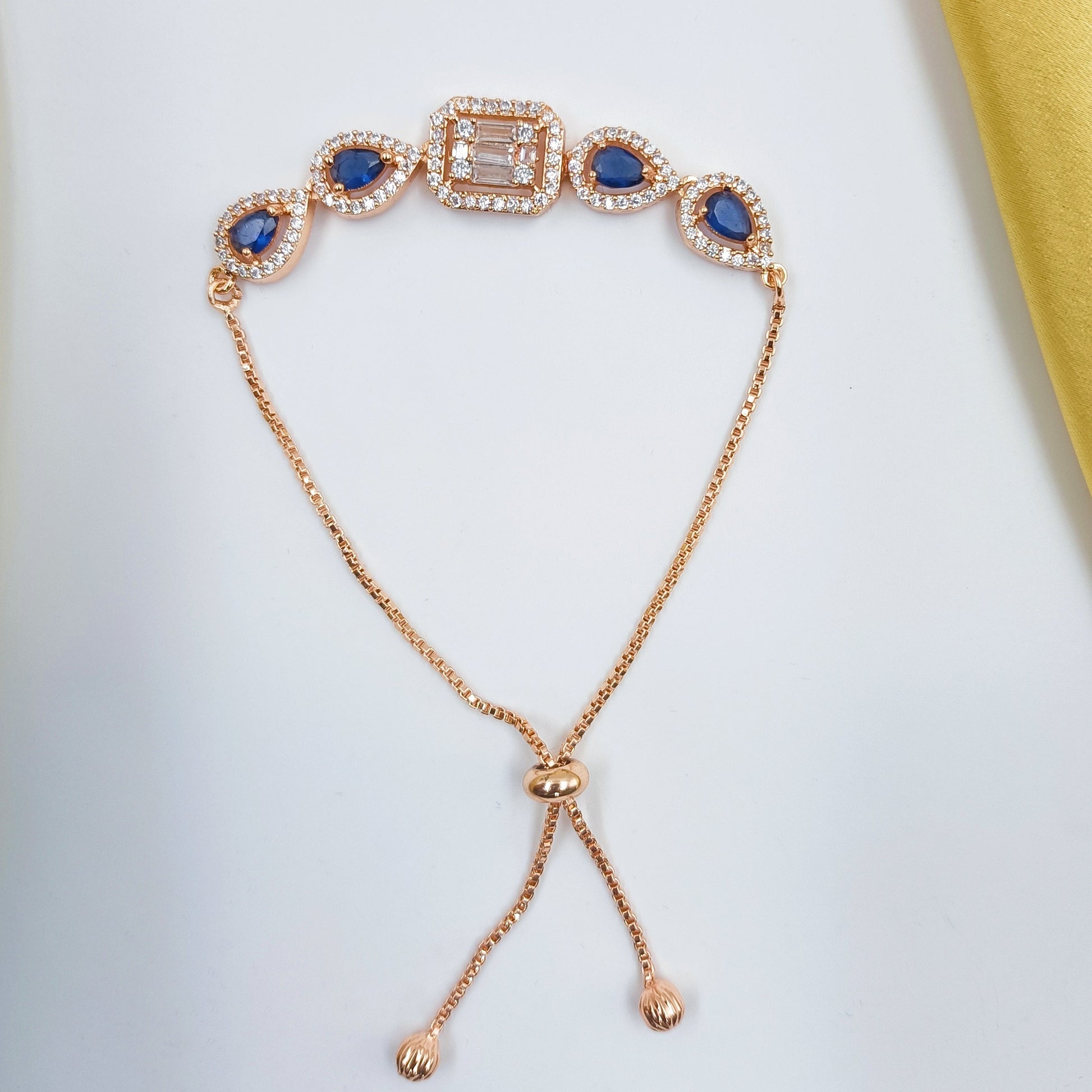 Blue Stone Studded Attractive Bracelet Shree Radhe Pearls