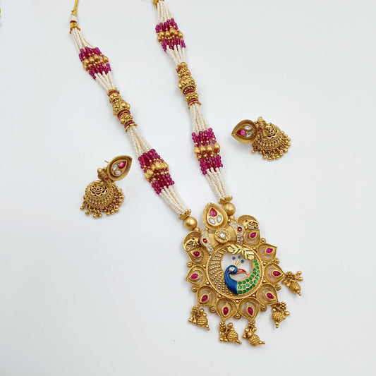 Peacock Designer Moti Set Shree Radhe Pearls