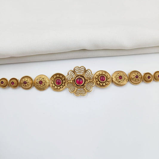 Pink Kemp Stone Studded Floret Designer Waki Shree Radhe Pearls