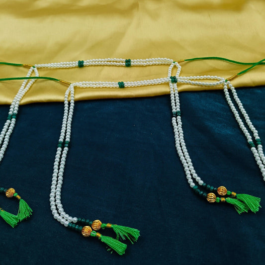 Semi Cultured Pearls With Green Beads Mundavali Shree Radhe Pearls