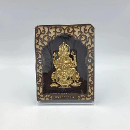 Shri Ganesha 24K Gold Plating Frame Shree Radhe Pearls