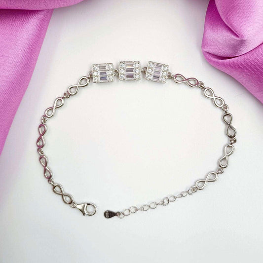 92.5 silver Classic Dia Bracelet - Shree Radhe Pearls