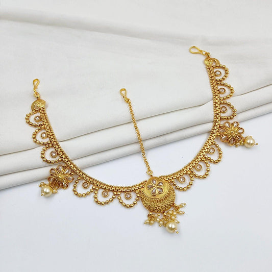 Adorable Antique Gold Finish Matha Patti - Shree Radhe Pearls