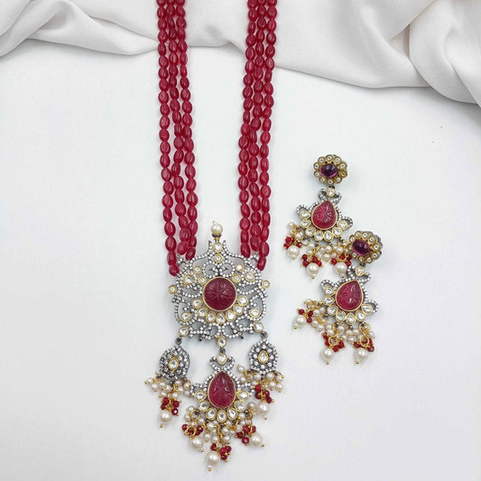 Adorable Droplet Designer Beads Long Set - Shree Radhe Pearls