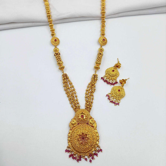 Adorable Floret Designer 1 Gram Long Set - Shree Radhe Pearls