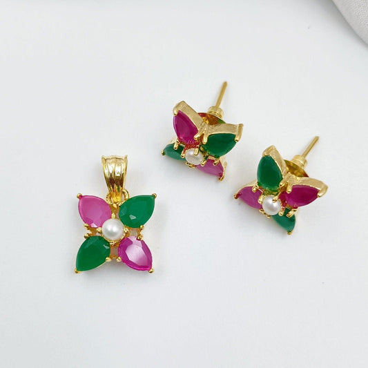 Alluring Floret Designer Pendent Set - Shree Radhe Pearls