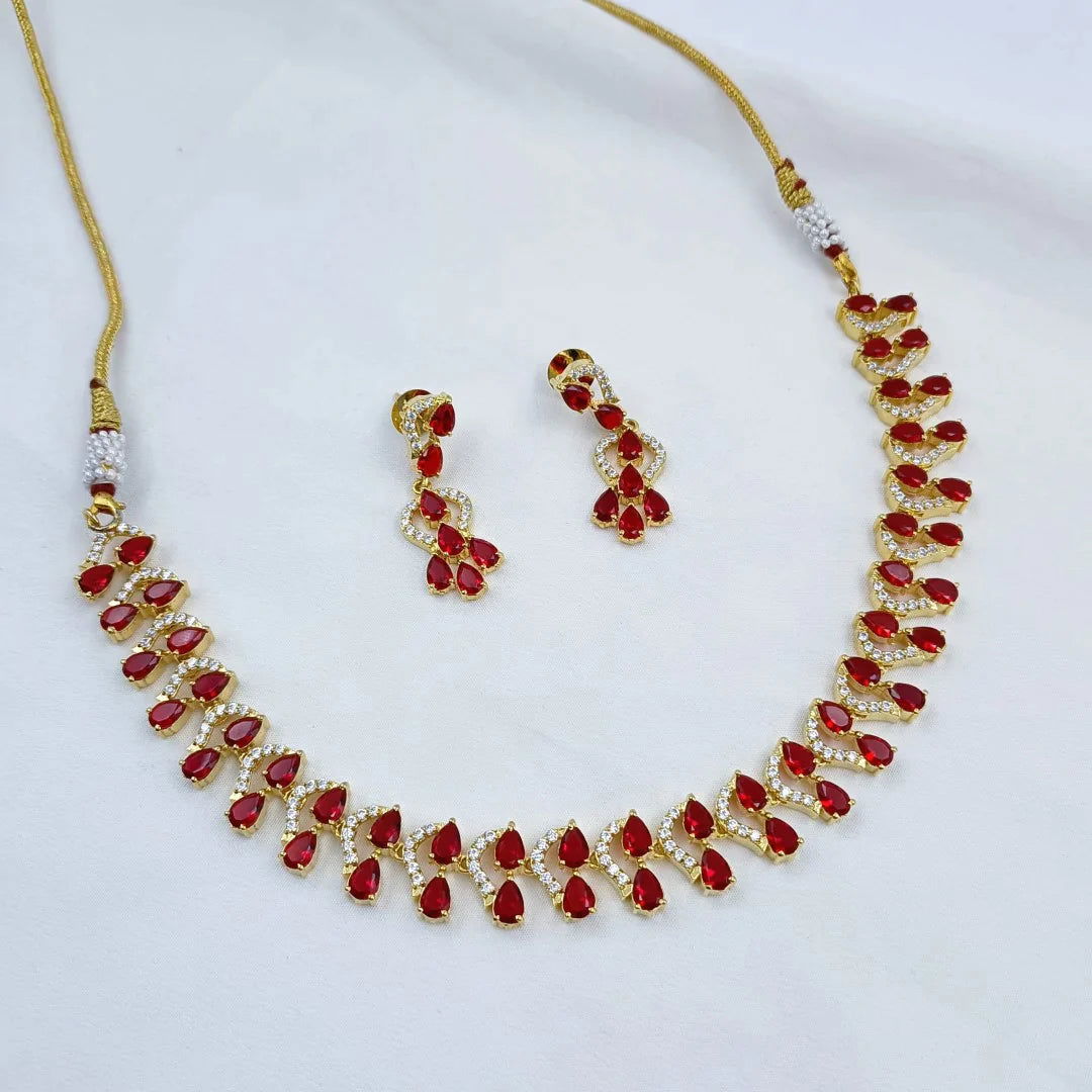 American Diamond Necklace Set - Shree Radhe Pearls