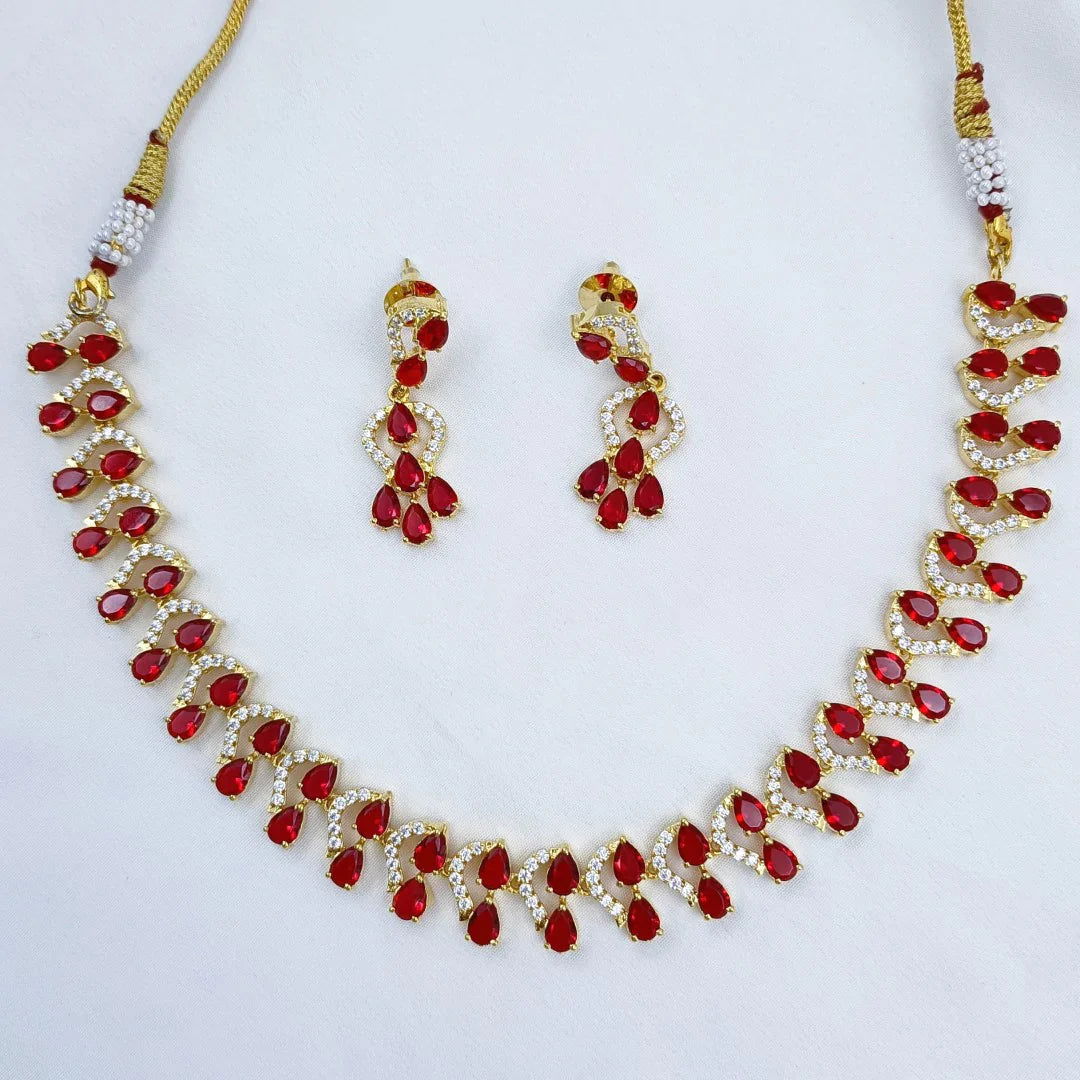 American Diamond Necklace Set - Shree Radhe Pearls