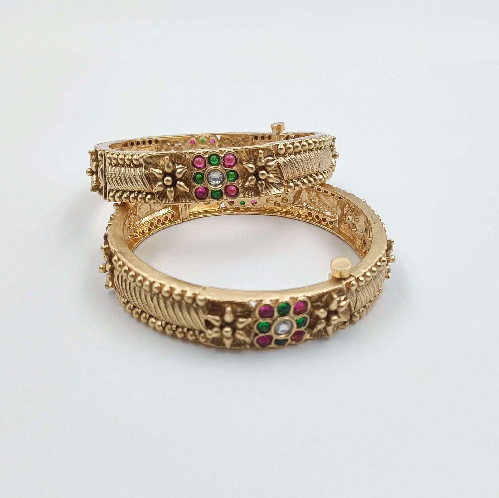 Antique finish Silver Copper Rajwadi Bangles for Women – Shree