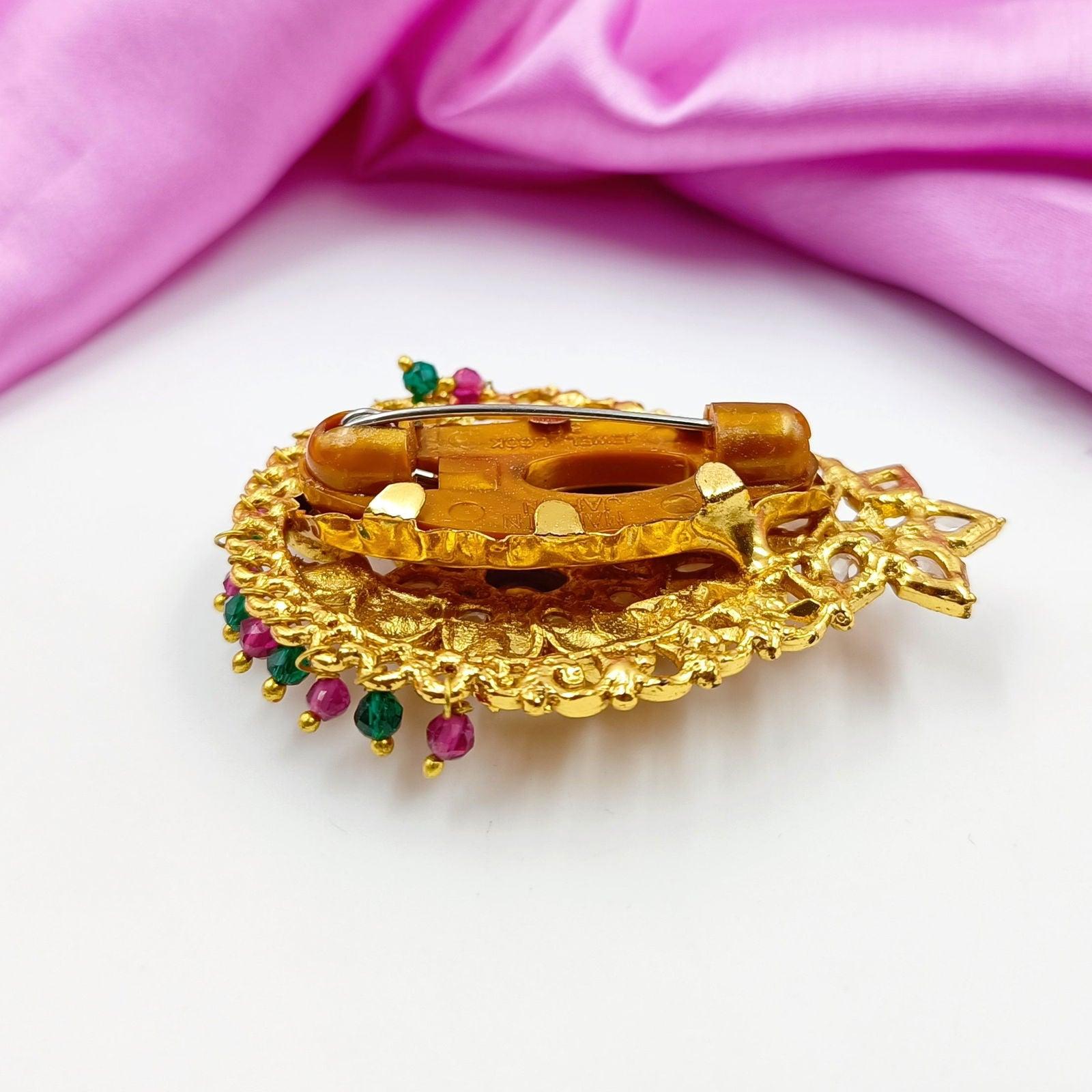 Attractive Drop Shaped Sari Pin - Shree Radhe Pearls